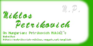 miklos petrikovich business card